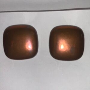 Womens Square Stud Earrings Copper Tone Domed Minimalist Post Back Jewelry